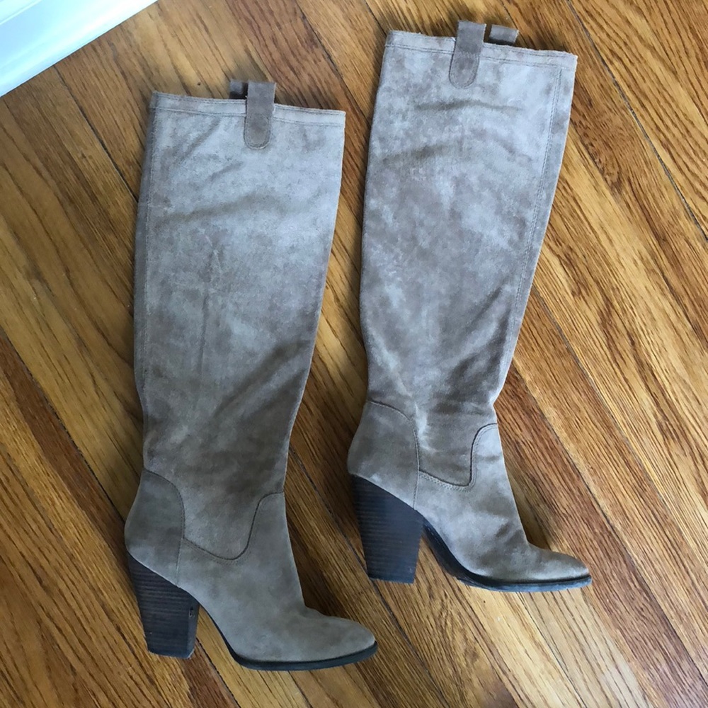 Vince Camuto Tan Suede Heeled Boots